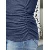 image:imageANRABESS Shirts for Women Long Sleeve V Neck Tops Dressy Business Casual Side Ruched TShirts 2026 Fall Tee Blouses OutfitsNavy Blue