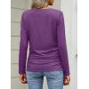 image:imageANRABESS Shirts for Women Long Sleeve V Neck Tops Dressy Business Casual Side Ruched TShirts 2026 Fall Tee Blouses OutfitsPurple