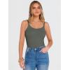 image:imageANRABESS Tank Top for Womens Summer 2026 Scoop Neck Sleeveless Ribbed Knit Workout Basic Tees Slim Fitted Cami ShirtsArmy Green