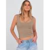 image:imageANRABESS Tank Tops for Women Scoop Neck Crop Sleeveless Top Summer Going Out Basic Tee Cute Ribbed Slim Shirts Clothes 2026Dark Khaki