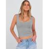 image:imageANRABESS Tank Tops for Women Scoop Neck Crop Sleeveless Top Summer Going Out Basic Tee Cute Ribbed Slim Shirts Clothes 2026Grey