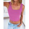 image:imageANRABESS Tank Tops for Women Scoop Neck Crop Sleeveless Top Summer Going Out Basic Tee Cute Ribbed Slim Shirts Clothes 2026Hot Pink