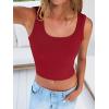 image:imageANRABESS Tank Tops for Women Scoop Neck Crop Sleeveless Top Summer Going Out Basic Tee Cute Ribbed Slim Shirts Clothes 2026Red