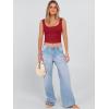 image:imageANRABESS Tank Tops for Women Scoop Neck Crop Sleeveless Top Summer Going Out Basic Tee Cute Ribbed Slim Shirts Clothes 2026Red