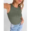 image:imageANRABESS Tank Tops for Women Sleeveless Henley High Neck Summer Casual Ribbed Slim Shirts Racerback Beach Vacation ClothesArmy Green