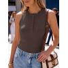 image:imageANRABESS Tank Tops for Women Sleeveless Henley High Neck Summer Casual Ribbed Slim Shirts Racerback Beach Vacation ClothesCoffee