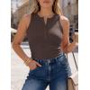 image:imageANRABESS Tank Tops for Women Sleeveless Henley High Neck Summer Casual Ribbed Slim Shirts Racerback Beach Vacation ClothesCoffee