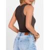 image:imageANRABESS Tank Tops for Women Sleeveless Henley High Neck Summer Casual Ribbed Slim Shirts Racerback Beach Vacation ClothesCoffee