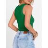 image:imageANRABESS Tank Tops for Women Sleeveless Henley High Neck Summer Casual Ribbed Slim Shirts Racerback Beach Vacation ClothesGreen