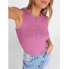 image:imageANRABESS Tank Tops for Women Sleeveless Henley High Neck Summer Casual Ribbed Slim Shirts Racerback Beach Vacation ClothesHot Pink