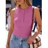 image:imageANRABESS Tank Tops for Women Sleeveless Henley High Neck Summer Casual Ribbed Slim Shirts Racerback Beach Vacation ClothesHot Pink