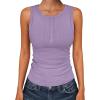 image:imageANRABESS Tank Tops for Women Sleeveless Henley High Neck Summer Casual Ribbed Slim Shirts Racerback Beach Vacation ClothesLight Purple
