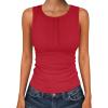 image:imageANRABESS Tank Tops for Women Sleeveless Henley High Neck Summer Casual Ribbed Slim Shirts Racerback Beach Vacation ClothesRed