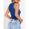 image:imageANRABESS Tank Tops for Women Sleeveless Henley High Neck Summer Casual Ribbed Slim Shirts Racerback Beach Vacation ClothesRoyal Blue