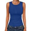 image:imageANRABESS Tank Tops for Women Sleeveless Henley High Neck Summer Casual Ribbed Slim Shirts Racerback Beach Vacation ClothesRoyal Blue