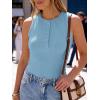 image:imageANRABESS Tank Tops for Women Sleeveless Henley High Neck Summer Casual Ribbed Slim Shirts Racerback Beach Vacation ClothesSky Blue