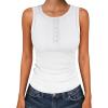 image:imageANRABESS Tank Tops for Women Sleeveless Henley High Neck Summer Casual Ribbed Slim Shirts Racerback Beach Vacation ClothesWhite