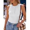 image:imageANRABESS Tank Tops for Women Sleeveless Henley High Neck Summer Casual Ribbed Slim Shirts Racerback Beach Vacation ClothesWhite