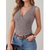 image:imageANRABESS Tank Tops for Women V Neck Sexy Ribbed Knit Slim Fitted Sleeveless Shirts 2026 Summer Dressy Casual Trendy OutfitsDeep Coffee