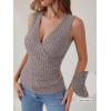 image:imageANRABESS Tank Tops for Women V Neck Sexy Ribbed Knit Slim Fitted Sleeveless Shirts 2026 Summer Dressy Casual Trendy OutfitsDeep Coffee