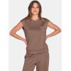 image:imageANRABESS Two Piece Sets for Women 2026 Summer Travel Vacation Outfits Sleeveless Lounge Set Matching Wide Leg Pants SweatsuitBrown