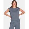 image:imageANRABESS Two Piece Sets for Women 2026 Summer Travel Vacation Outfits Sleeveless Lounge Set Matching Wide Leg Pants SweatsuitDeep Gray