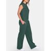 image:imageANRABESS Two Piece Sets for Women 2026 Summer Travel Vacation Outfits Sleeveless Lounge Set Matching Wide Leg Pants SweatsuitDeep Green