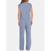 image:imageANRABESS Two Piece Sets for Women 2026 Summer Travel Vacation Outfits Sleeveless Lounge Set Matching Wide Leg Pants SweatsuitGray Blue