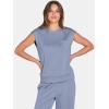 image:imageANRABESS Two Piece Sets for Women 2026 Summer Travel Vacation Outfits Sleeveless Lounge Set Matching Wide Leg Pants SweatsuitGray Blue