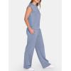 image:imageANRABESS Two Piece Sets for Women 2026 Summer Travel Vacation Outfits Sleeveless Lounge Set Matching Wide Leg Pants SweatsuitGray Blue
