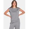 image:imageANRABESS Two Piece Sets for Women 2026 Summer Travel Vacation Outfits Sleeveless Lounge Set Matching Wide Leg Pants SweatsuitGrey