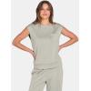 image:imageANRABESS Two Piece Sets for Women 2026 Summer Travel Vacation Outfits Sleeveless Lounge Set Matching Wide Leg Pants SweatsuitLight Khaki
