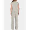 image:imageANRABESS Two Piece Sets for Women 2026 Summer Travel Vacation Outfits Sleeveless Lounge Set Matching Wide Leg Pants SweatsuitLight Khaki