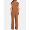 image:imageANRABESS Two Piece Sets for Women 2026 Summer Travel Vacation Outfits Sleeveless Lounge Set Matching Wide Leg Pants SweatsuitRust