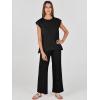 image:imageANRABESS Women 2 Piece Lounge Sets Summer Casual Knit Sweater Vest Pant Set Beach Vacation Clothes 2026 Airport OutfitsBlack
