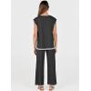 image:imageANRABESS Women 2 Piece Lounge Sets Summer Casual Knit Sweater Vest Pant Set Beach Vacation Clothes 2026 Airport OutfitsBlackwhite 02