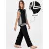 image:imageANRABESS Women 2 Piece Lounge Sets Summer Casual Knit Sweater Vest Pant Set Beach Vacation Clothes 2026 Airport OutfitsBlackwhite
