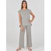 image:imageANRABESS Women 2 Piece Lounge Sets Summer Casual Knit Sweater Vest Pant Set Beach Vacation Clothes 2026 Airport OutfitsGrey