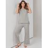 image:imageANRABESS Women 2 Piece Lounge Sets Summer Casual Knit Sweater Vest Pant Set Beach Vacation Clothes 2026 Airport OutfitsGrey