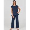 image:imageANRABESS Women 2 Piece Lounge Sets Summer Casual Knit Sweater Vest Pant Set Beach Vacation Clothes 2026 Airport OutfitsNavy Blue