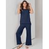 image:imageANRABESS Women 2 Piece Lounge Sets Summer Casual Knit Sweater Vest Pant Set Beach Vacation Clothes 2026 Airport OutfitsNavy Blue