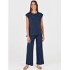 image:imageANRABESS Women 2 Piece Lounge Sets Summer Casual Knit Sweater Vest Pant Set Beach Vacation Clothes 2026 Airport OutfitsNavy Blue