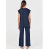 image:imageANRABESS Women 2 Piece Lounge Sets Summer Casual Knit Sweater Vest Pant Set Beach Vacation Clothes 2026 Airport OutfitsNavy Blue