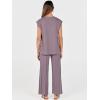 image:imageANRABESS Women 2 Piece Lounge Sets Summer Casual Knit Sweater Vest Pant Set Beach Vacation Clothes 2026 Airport OutfitsPurple