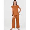 image:imageANRABESS Women 2 Piece Lounge Sets Summer Casual Knit Sweater Vest Pant Set Beach Vacation Clothes 2026 Airport OutfitsRust