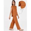 image:imageANRABESS Women 2 Piece Lounge Sets Summer Casual Knit Sweater Vest Pant Set Beach Vacation Clothes 2026 Airport OutfitsRust