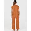 image:imageANRABESS Women 2 Piece Lounge Sets Summer Casual Knit Sweater Vest Pant Set Beach Vacation Clothes 2026 Airport OutfitsRust
