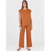 image:imageANRABESS Women 2 Piece Lounge Sets Summer Casual Knit Sweater Vest Pant Set Beach Vacation Clothes 2026 Airport OutfitsRust