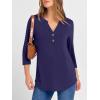 image:imageANRABESS Women 34 Length Sleeve Henley Tops V Neck Business Casual Work T Shirts Cute Travel Shirt 2026 Spring Trendy OutfitDark Blue