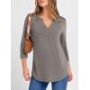 image:imageANRABESS Women 34 Length Sleeve Henley Tops V Neck Business Casual Work T Shirts Cute Travel Shirt 2026 Spring Trendy OutfitLight Taupe